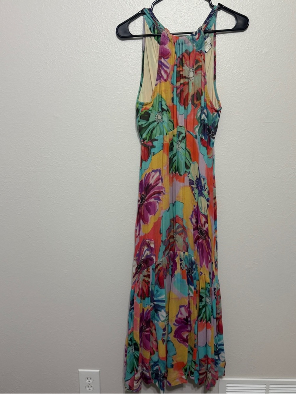 Anthropologie Maeve Floral Halter Maxi Dress Size Medium Resort - Picture 5 of 14